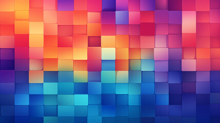 Abstract squares pattern on vibrant sky background, tesseract-inspired art.