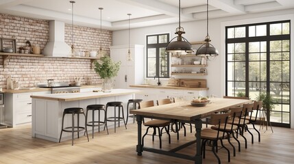 Modern Farmhouse Kitchen: A Blend of Rustic Charm and Industrial Edges