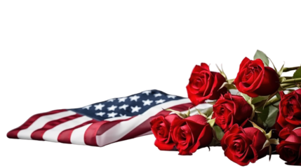 Memorial Day isolated on transparent background, Generative ai.