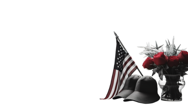 Memorial Day isolated on transparent background, Generative ai.