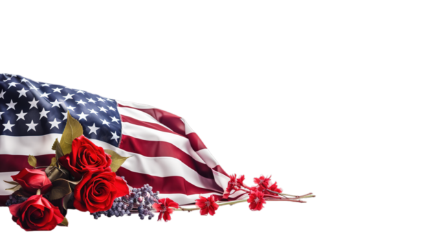 Memorial Day isolated on transparent background, Generative ai.