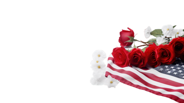 Memorial Day isolated on transparent background, Generative ai.