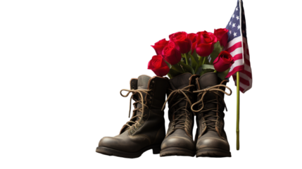 Memorial Day isolated on transparent background, Generative ai.