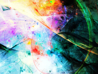 rainbow abstract fractal background 3d rendering illustration