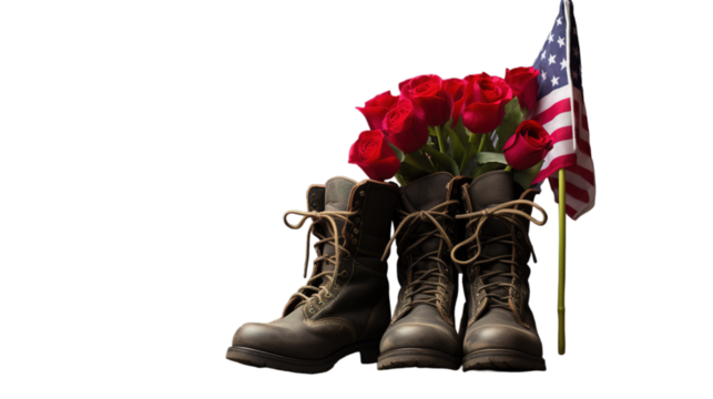 Memorial Day isolated on transparent background, Generative ai.