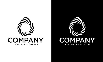 Creative Water drop Logo design vector template Linear style. Blue Droplet lines aqua Logotype icon