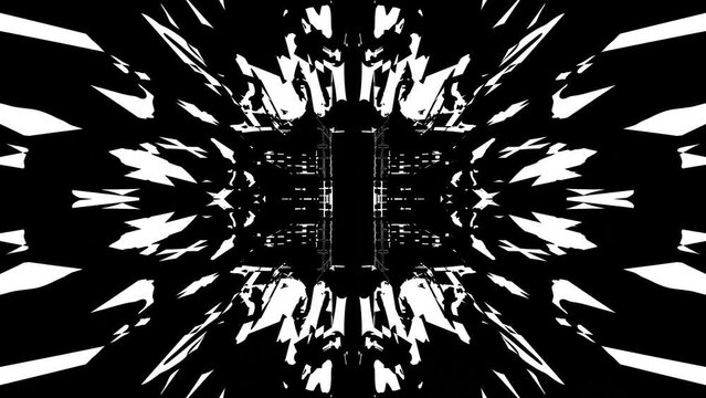 VJ アブストラクト テクノ 幾何学模様 シンプル 白黒 [ループ対応] [別Verあり]