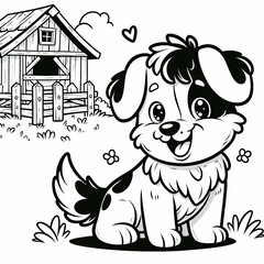 Dog coloring page style