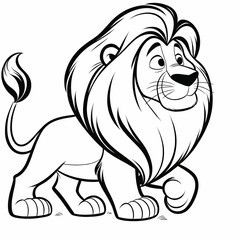 Fototapeta premium lion cartoon isolated on white
