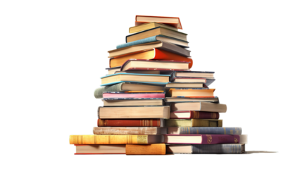 Books isolated on transparent background, Generative ai.