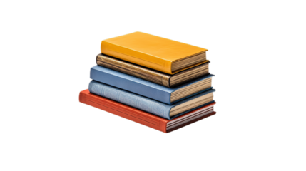 Books isolated on transparent background, Generative ai.