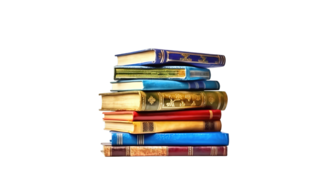 Books isolated on transparent background, Generative ai.