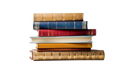 Books isolated on transparent background, Generative ai.