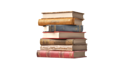 Books isolated on transparent background, Generative ai.