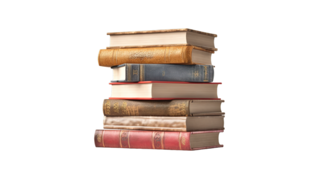 Books isolated on transparent background, Generative ai.