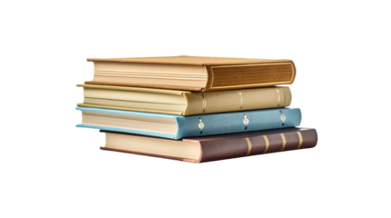 Books isolated on transparent background, Generative ai.