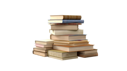 Books isolated on transparent background, Generative ai.