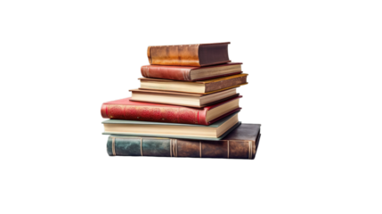 Books isolated on transparent background, Generative ai.