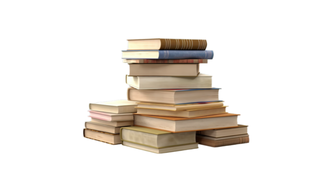 Books isolated on transparent background, Generative ai.