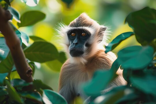Beautiful monkey spending time in nature.