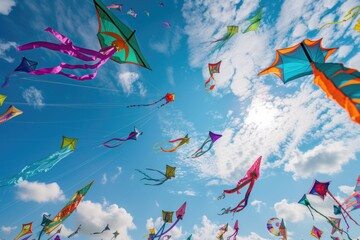 Kite festival background . Summer background 