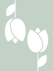 Bild in der Farbe Peach Fuzz mit zwei Tulpen
