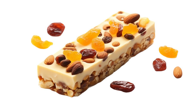 Nutritious Granola Bar with Almonds, Hazelnuts, and Berries for a Healthy Breakfast or Snack - Organic Cereal Snack for a Tasty, Homemade Meal Bursting with Natural Energy and Fiber