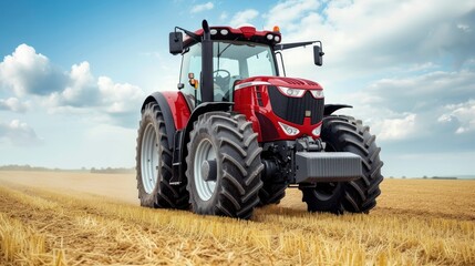 Field Workhorse, A Large Modern Tractor Ready to Tackle the Fields, Symbolizing Efficiency and Power in Agricultural Work.