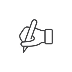 Hand with pen line icon