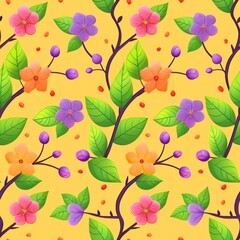 spring pattern seamless floral background