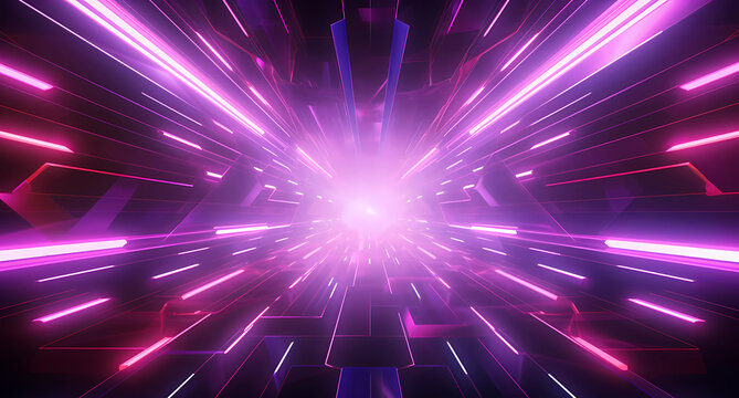 an abstract pink neon tunnel space seamless loop background