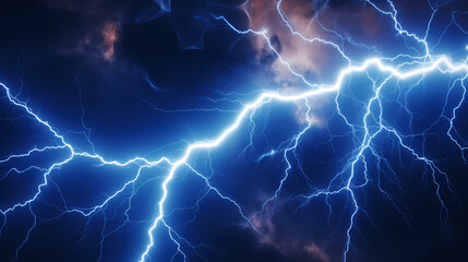 Lightning on the sky, gloomy ominous thunder and lightning background