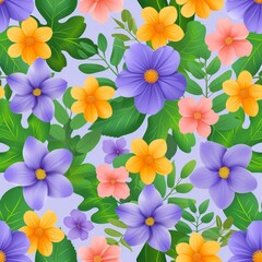 Fototapeta na wymiar spring pattern seamless floral background