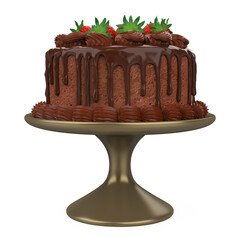 Strawberry Cake Isolated