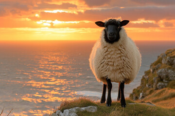 Fototapeta premium A closeup shot of a sheep - Generative AI