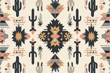 Papier Peint photo Style bohème navajo tribal ethnic seamless pattern background. Native american textile background