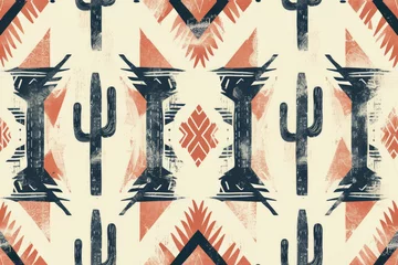 Papier Peint photo Style bohème navajo tribal ethnic seamless pattern background. Native american textile background