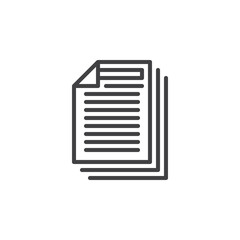 Stack of papers line icon