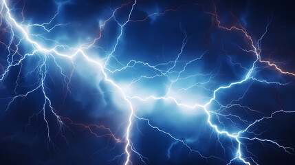 Lightning on the sky, gloomy ominous thunder and lightning background