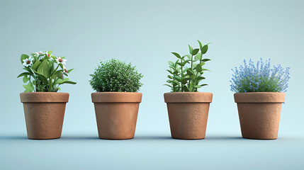 Set of Pot in Realistic Style