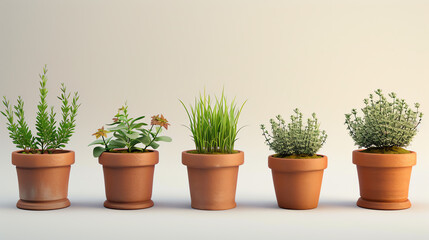 Fototapeta premium Set of Pot in Realistic Style
