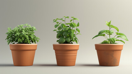 Obraz premium set of plant pot
