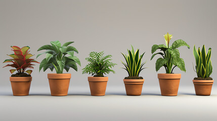 Obraz premium set of plant pot