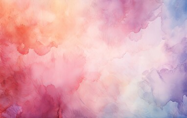 Abstract watercolor background in pastel pink, purple, and blue tones.