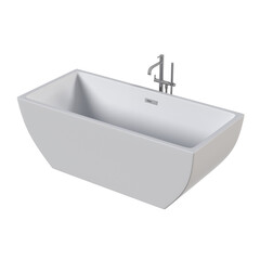 bathtub isolated on a transparent background, 3D illustration, and a CG render