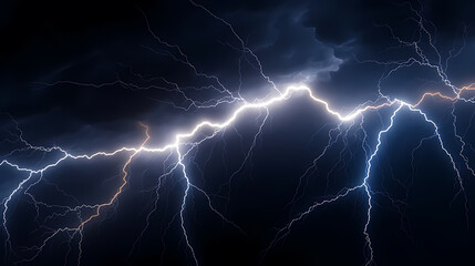 Lightning storm over natural landscape