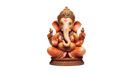 Ganesh isolated on transparent background, Generative ai