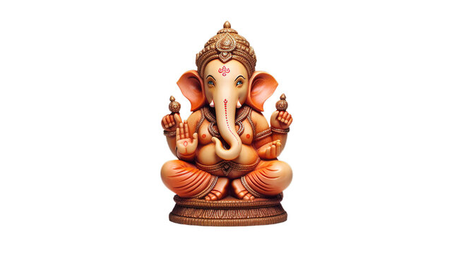 Ganesh isolated on transparent background, Generative ai