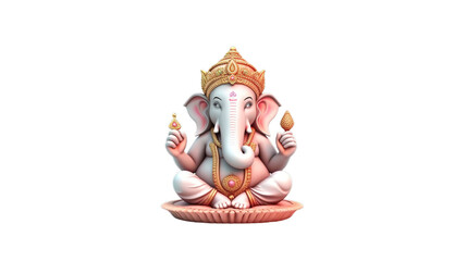 Ganesh isolated on transparent background, Generative ai