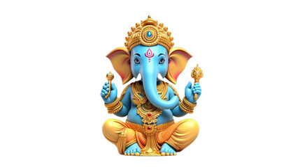 Ganesh isolated on transparent background, Generative ai